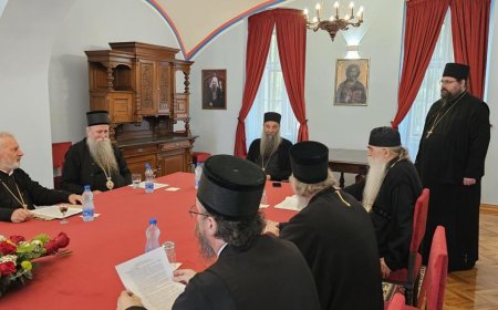 Патријарх и чланови Светог синода честитали Епископу Василију велики јубилеј