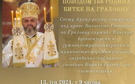 На Спасовдан архијерејска Литургија на Граховцу – 166 година Граховачке битке