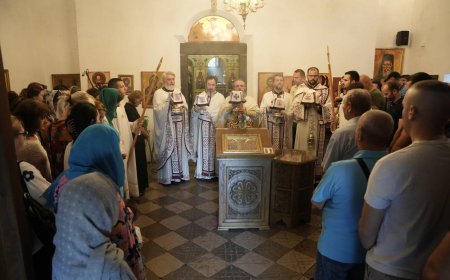 Литургијско сабрање у Цркви Светог Ђорђа: Свети Адријан и Наталија прави и вјерни свети супружници