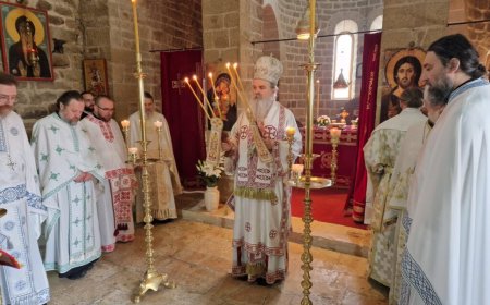 Архијерејска Литургија у манастиру Ђурђеви Ступови на празник Св. Симеона Мироточивог
