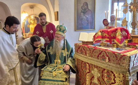 Цвијети у Цетињском манастиру и рукоположење оца Ахилија, богослужио Митрополит Јоаникије
