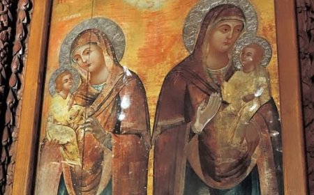 Икона са два лика Пресвете Богородице и Младенца: десно-Брзопослушна, лево-Брзоодзивна